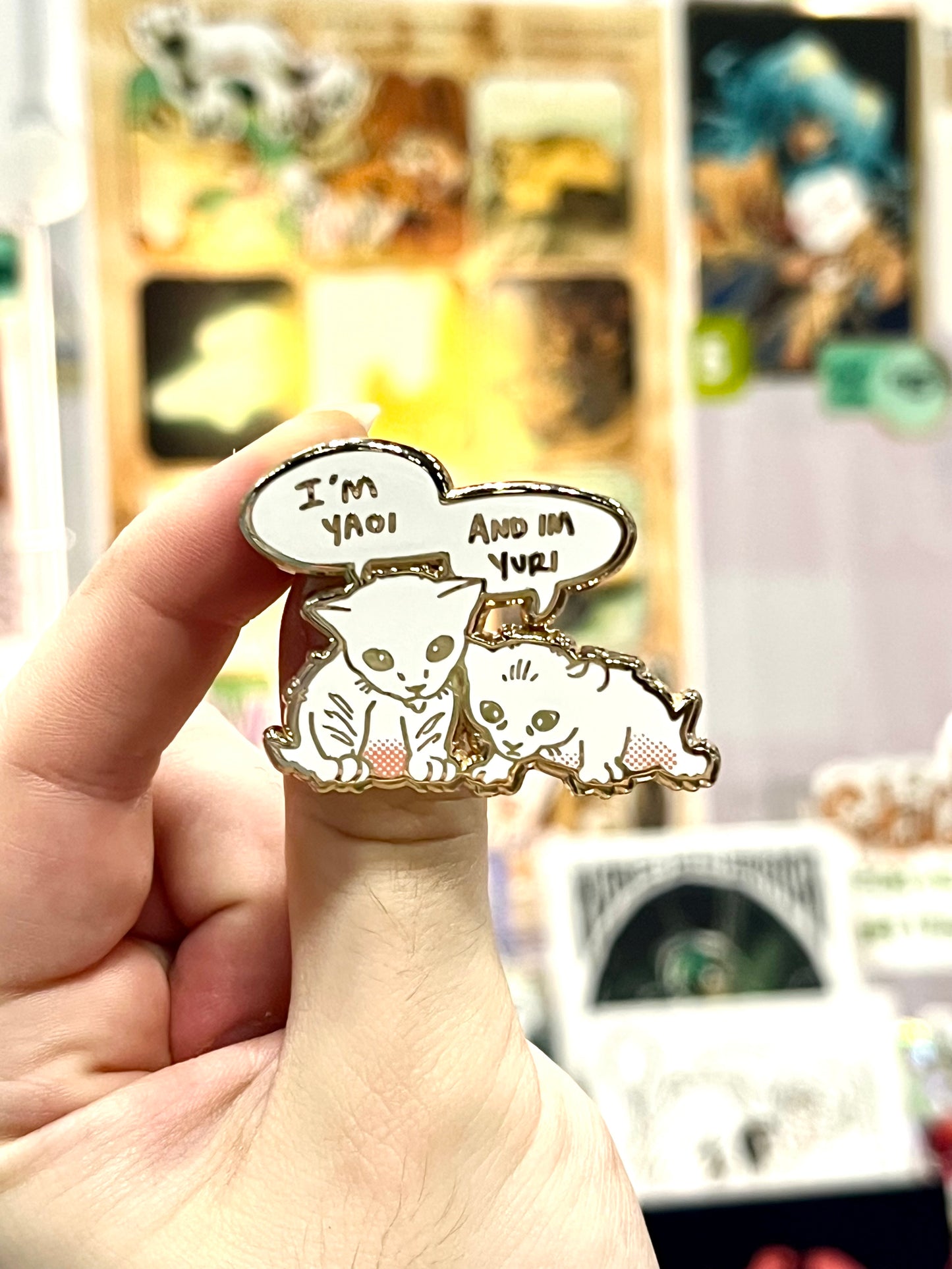 yaoi yuri kitten hard enamel pin