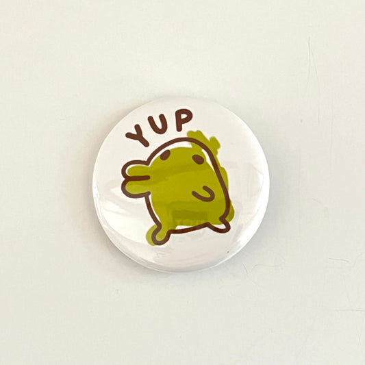 yup! 1.5" tama pinback button / magnet