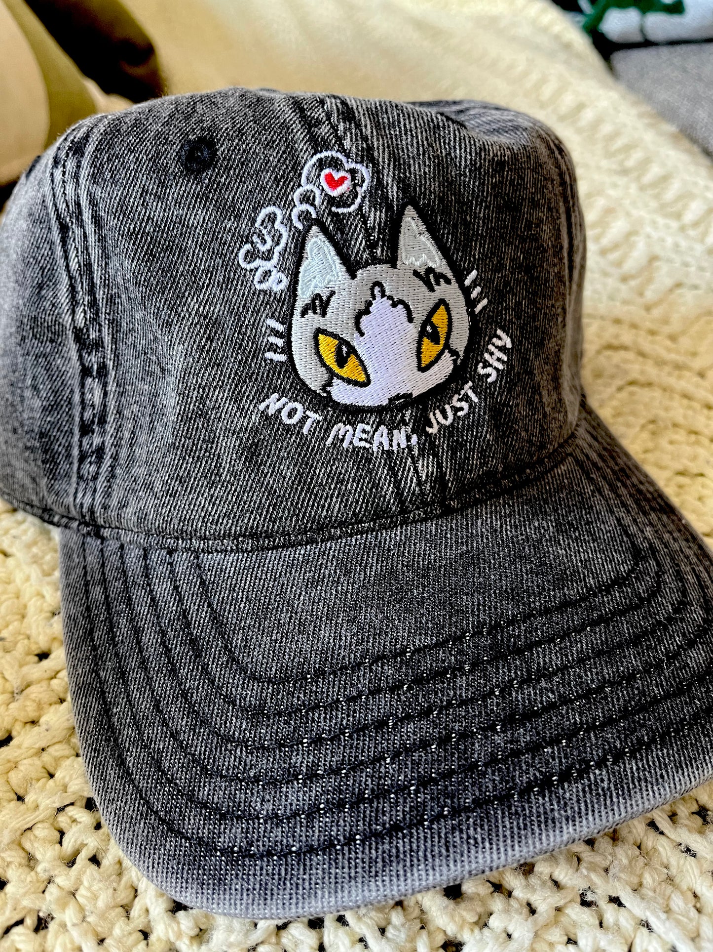 not mean, just shy! dad cap