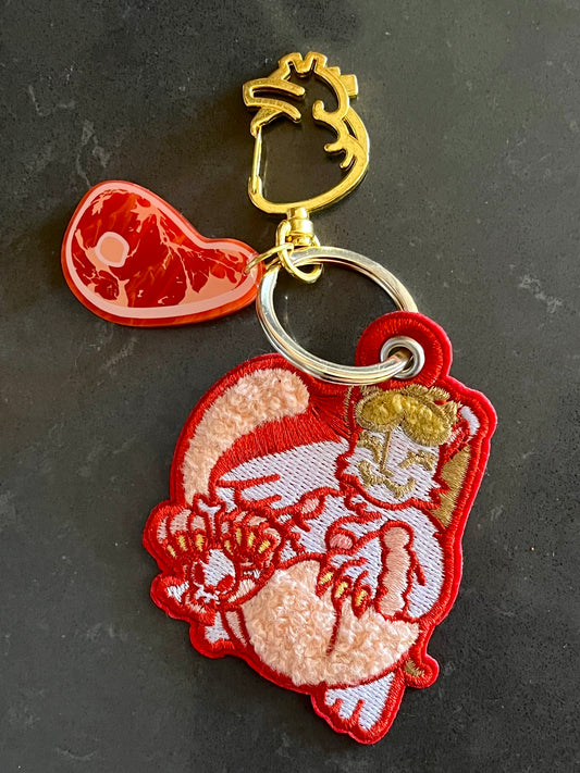 embroidered sphinx girl keychain