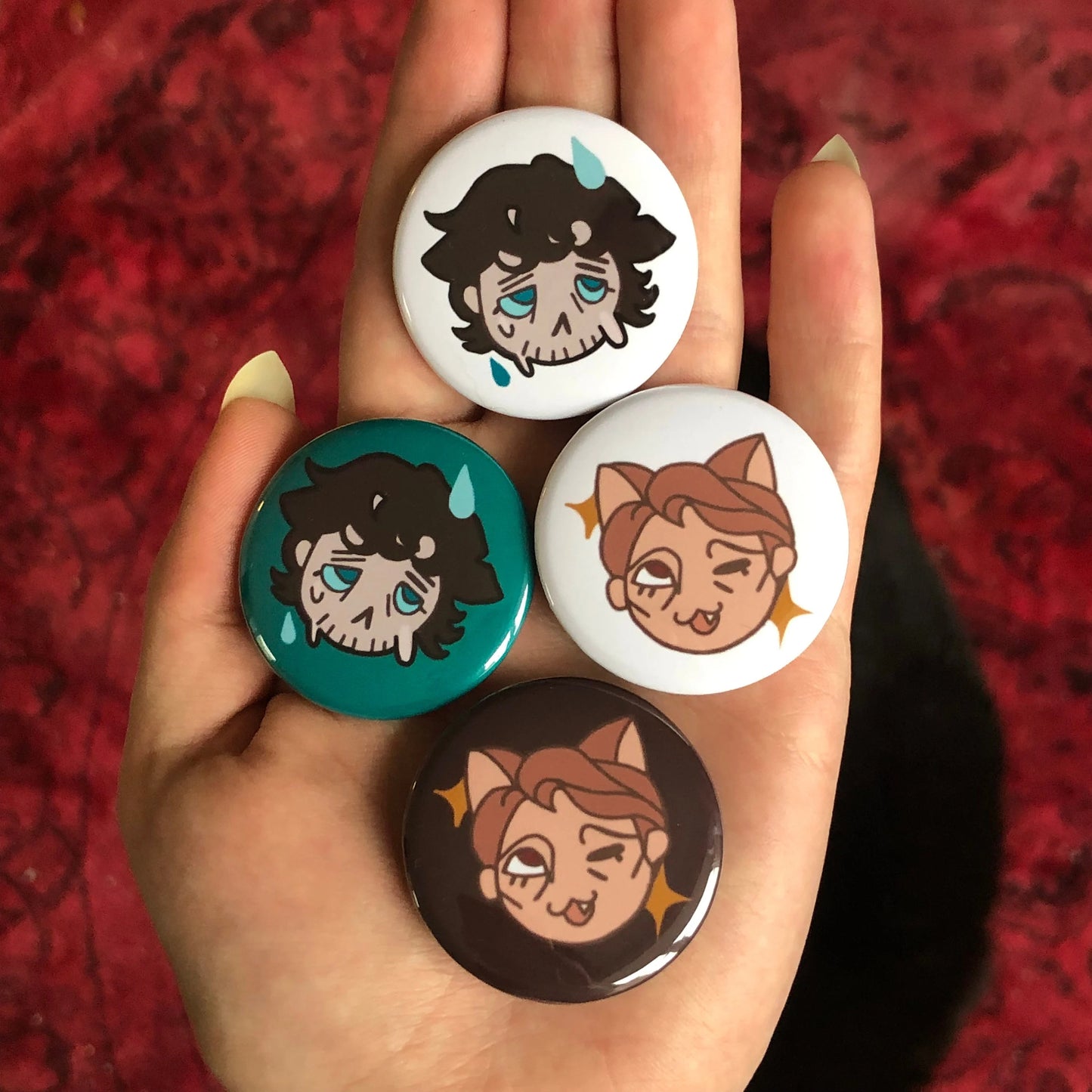 1.5" Hannibal cat & dog pinback buttons