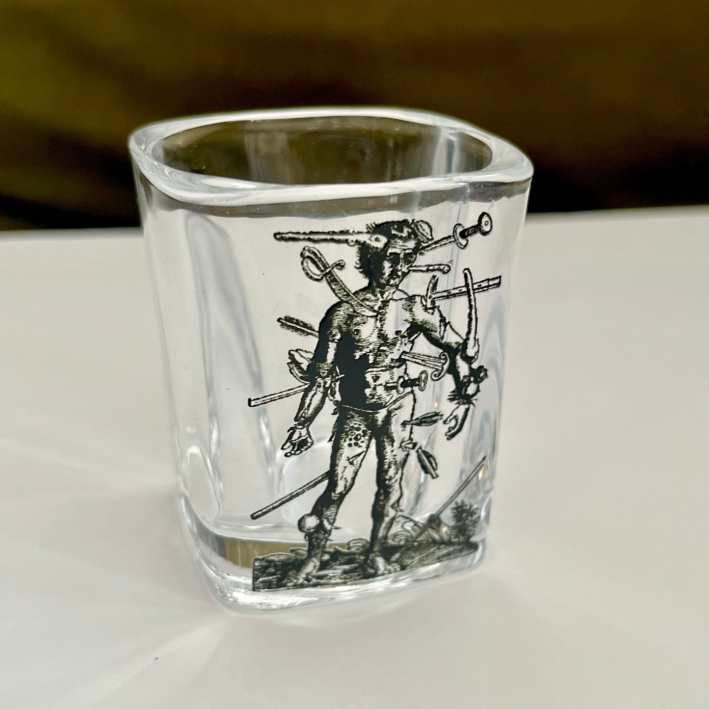 wound man shot glass