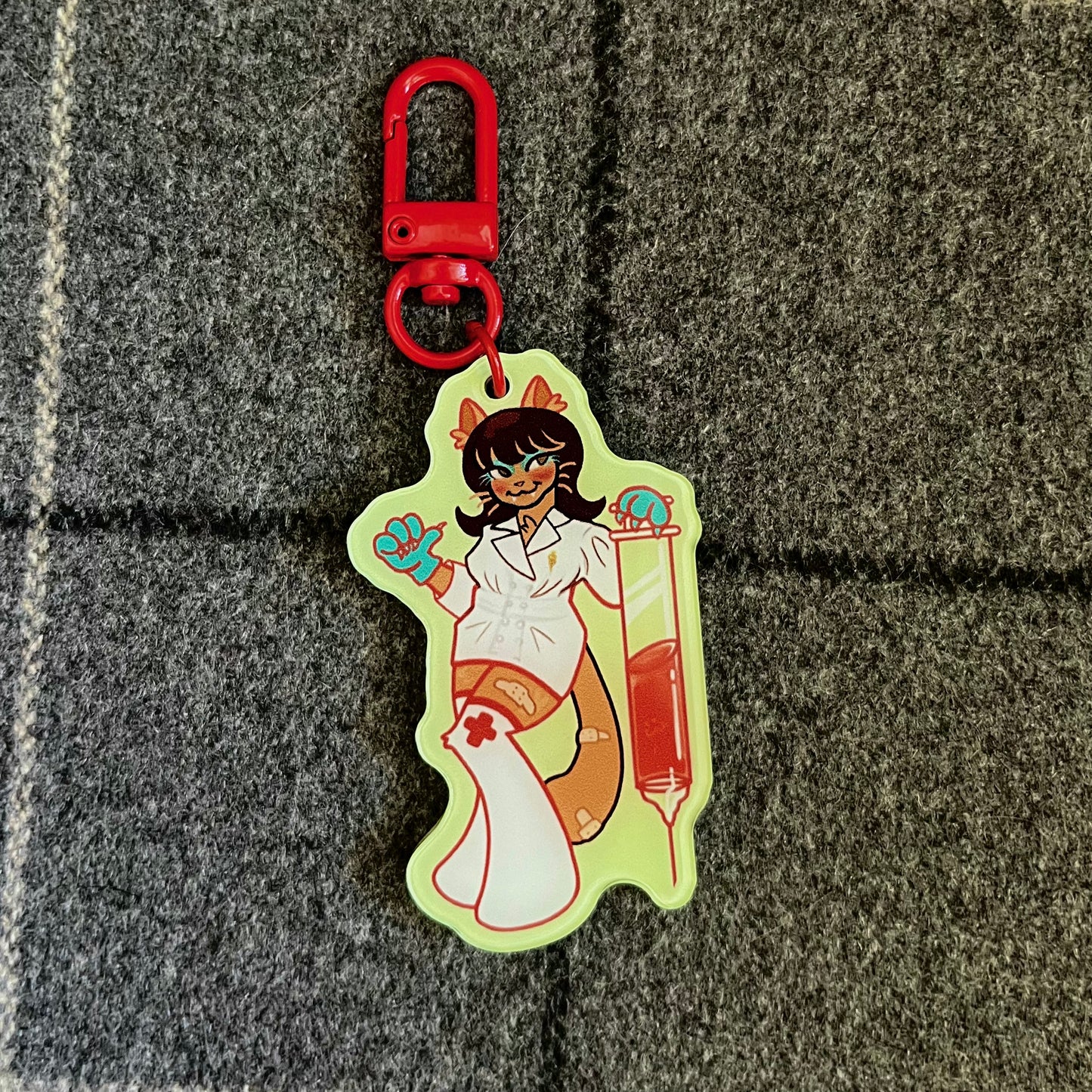 nurse catgirl keychain