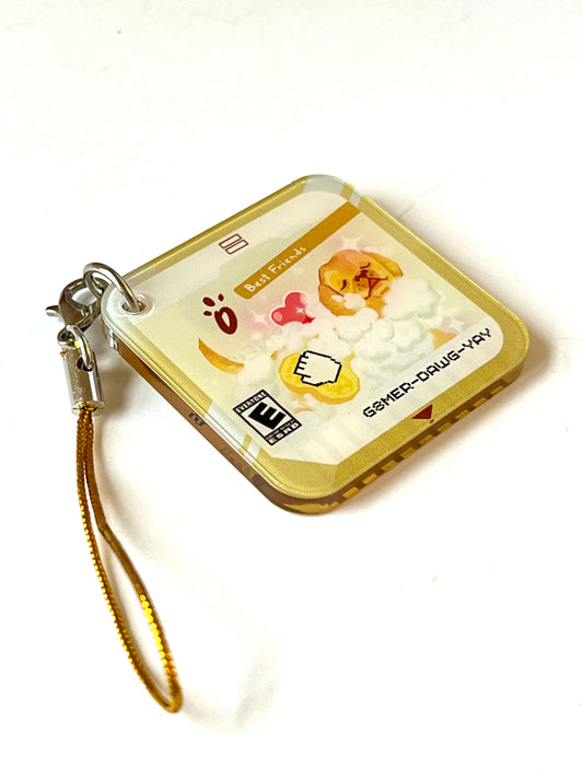 dog game cartridge phone charm