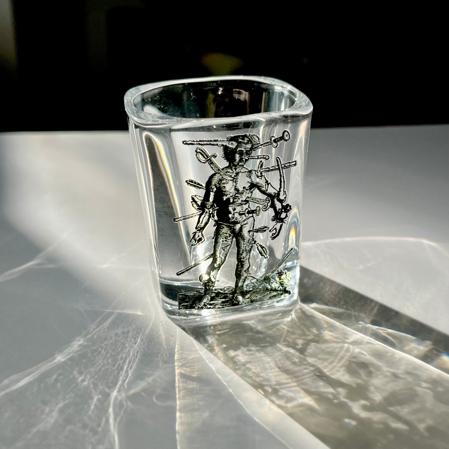 wound man shot glass