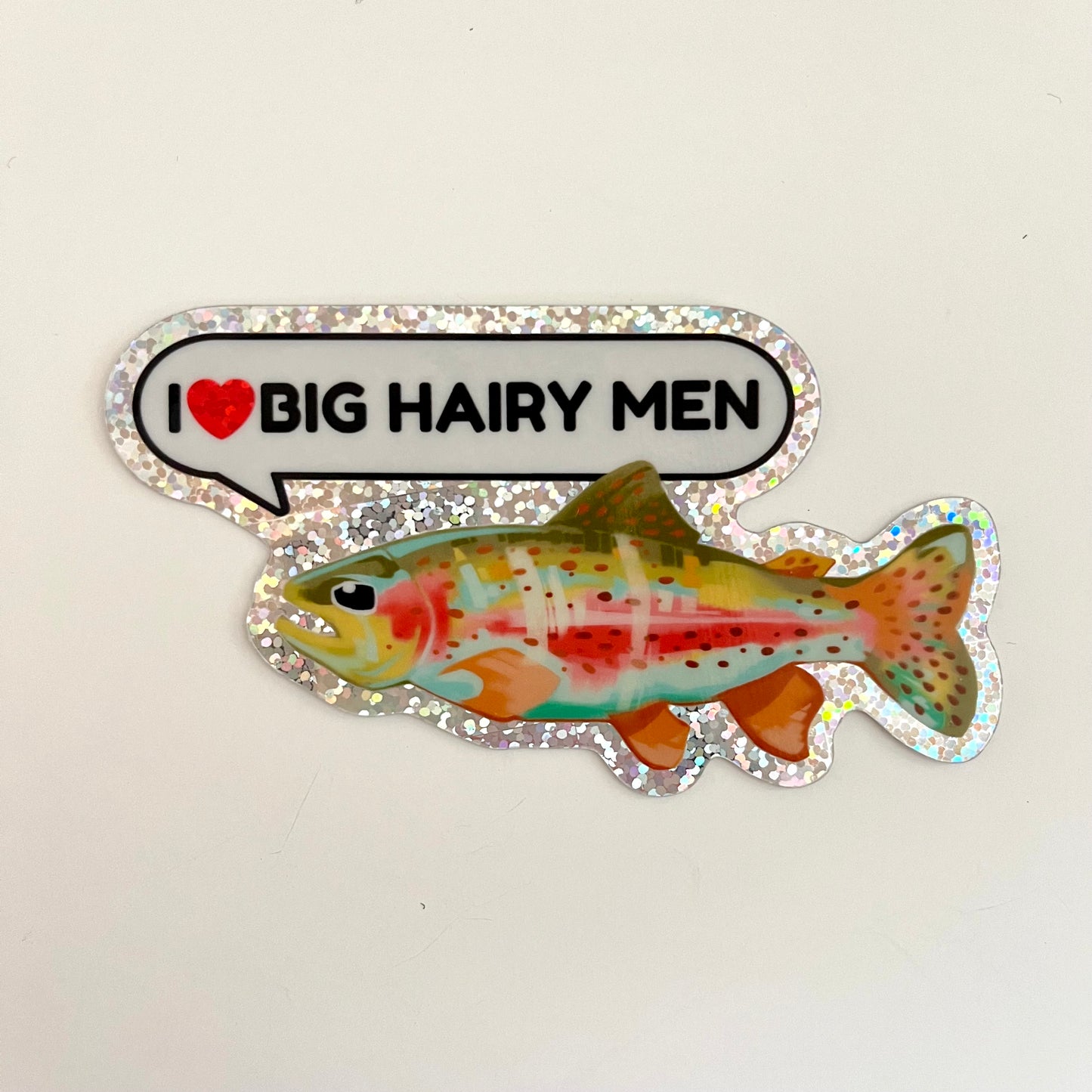 rainbow trout pride fish glitter stickers