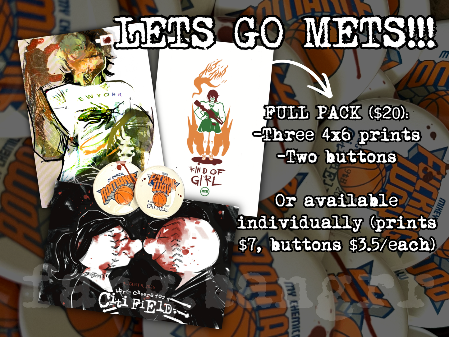 three cheers for citi field ! prints & buttons