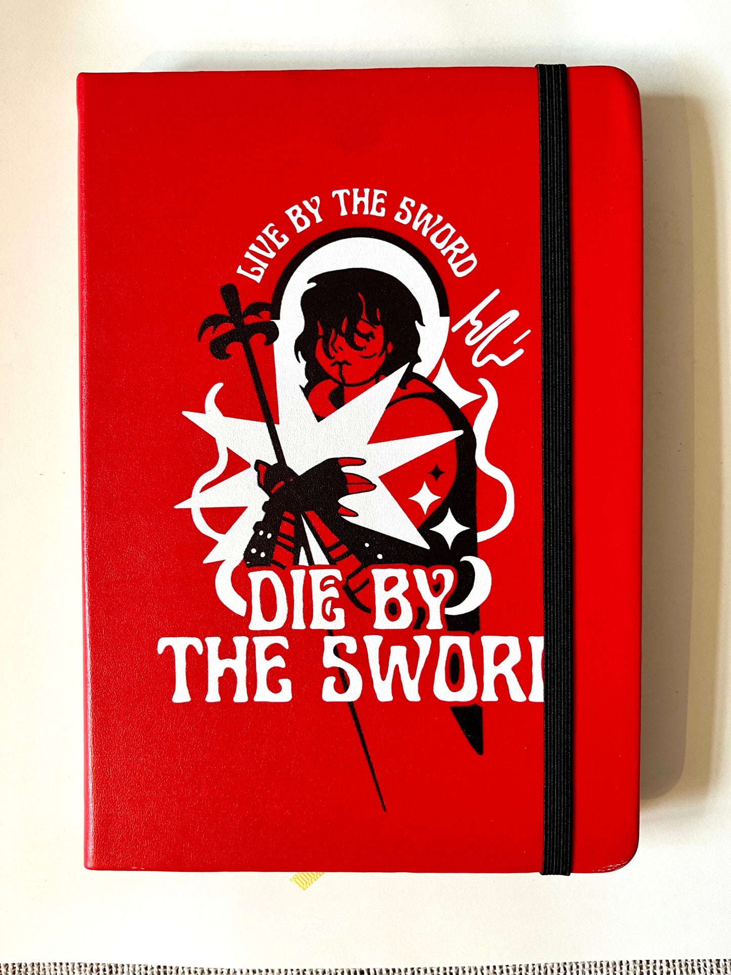 live by the sword A5 foil edge journal sketchbook