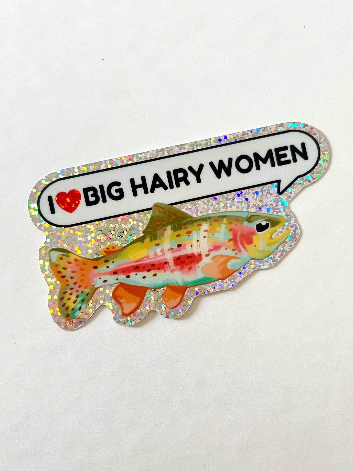 rainbow trout pride fish glitter stickers
