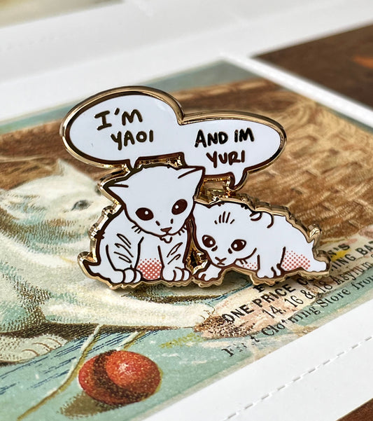 yaoi yuri kitten hard enamel pin