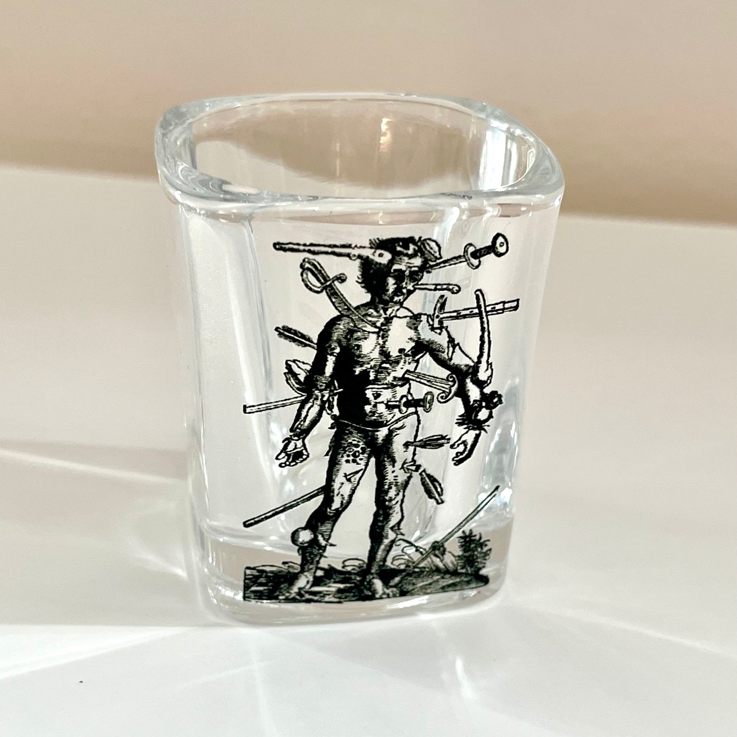 wound man shot glass