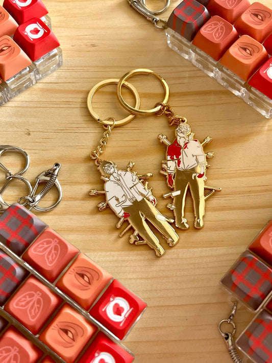 Hannibal & Will wound man hard enamel keychains