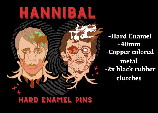 Hannibal & Will hard enamel pins