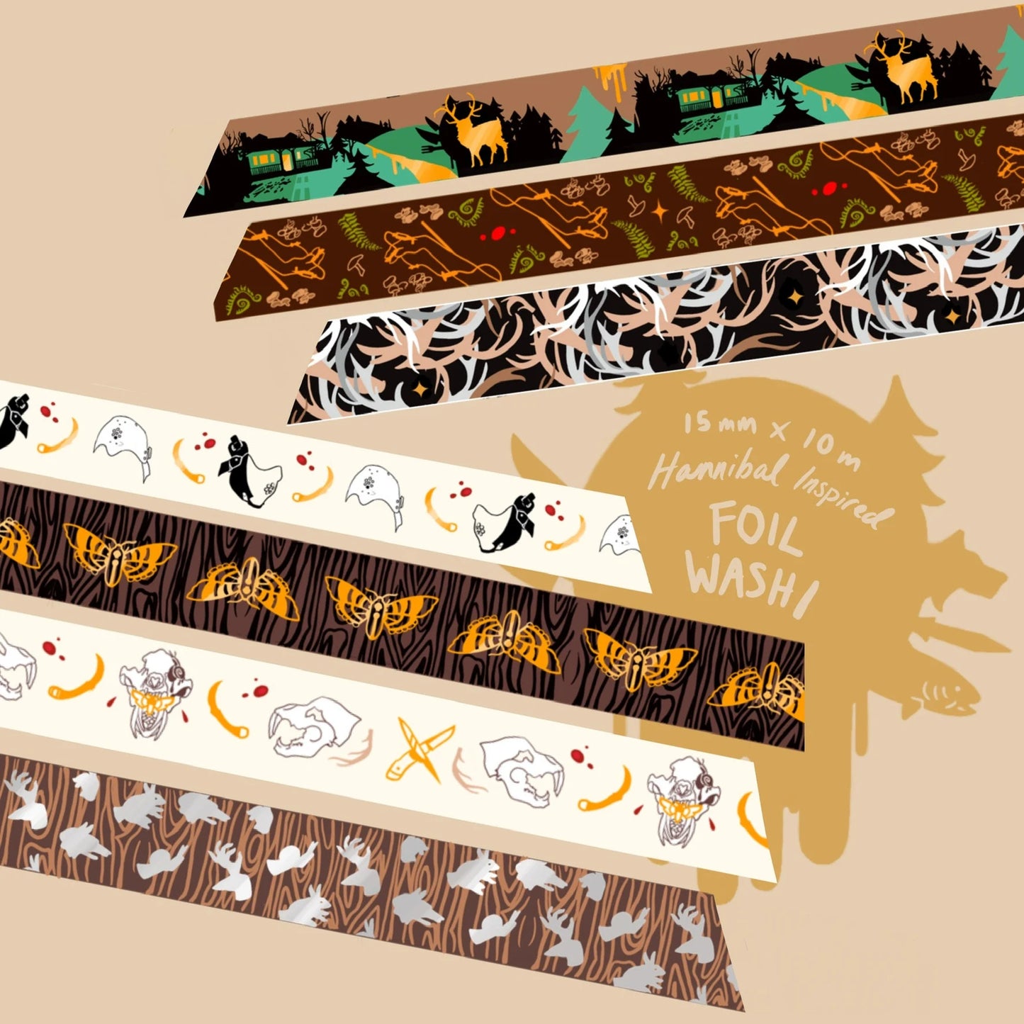 Hannibal Inspired Foil Washi Tape: S1