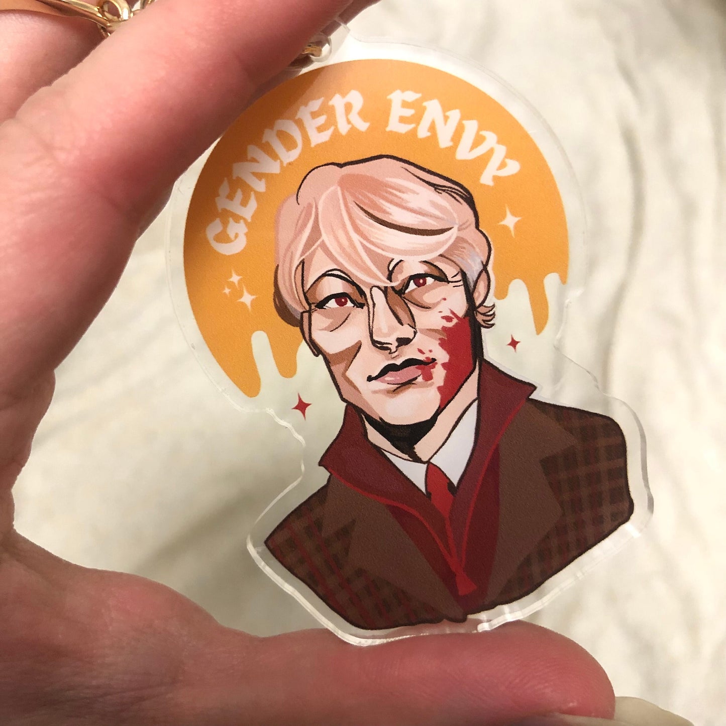 Hannibal Lecter 'gender envy' acrylic charm keychain