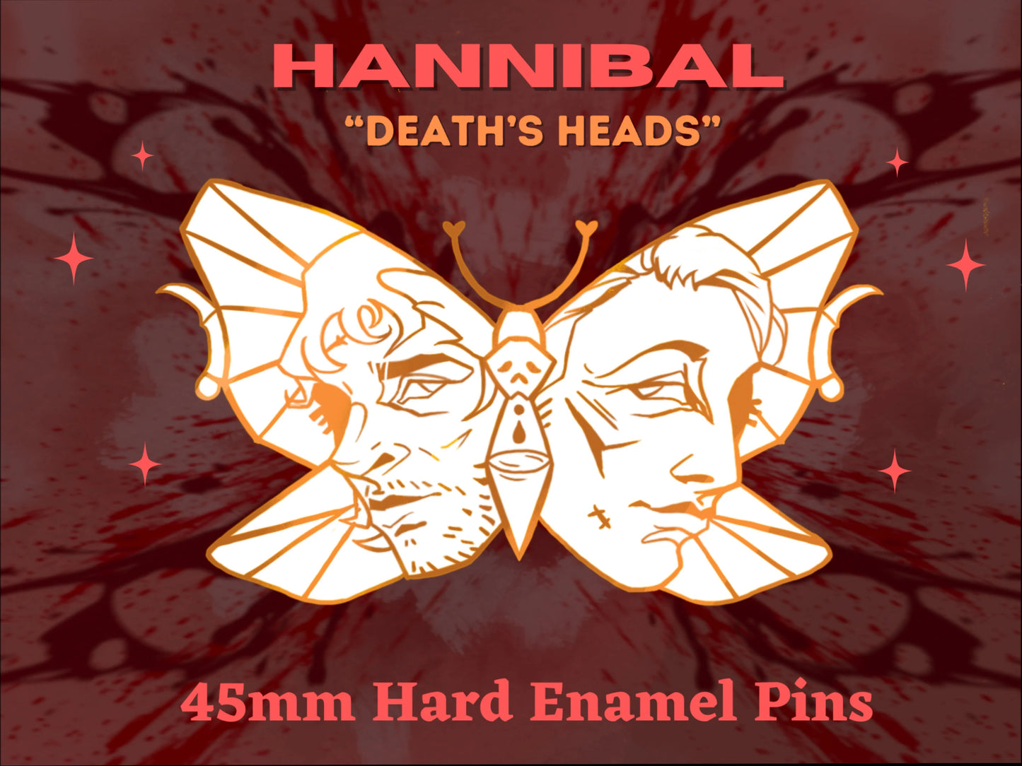 Hannibal 'Death's Heads' Moth Hard Enamel Pin