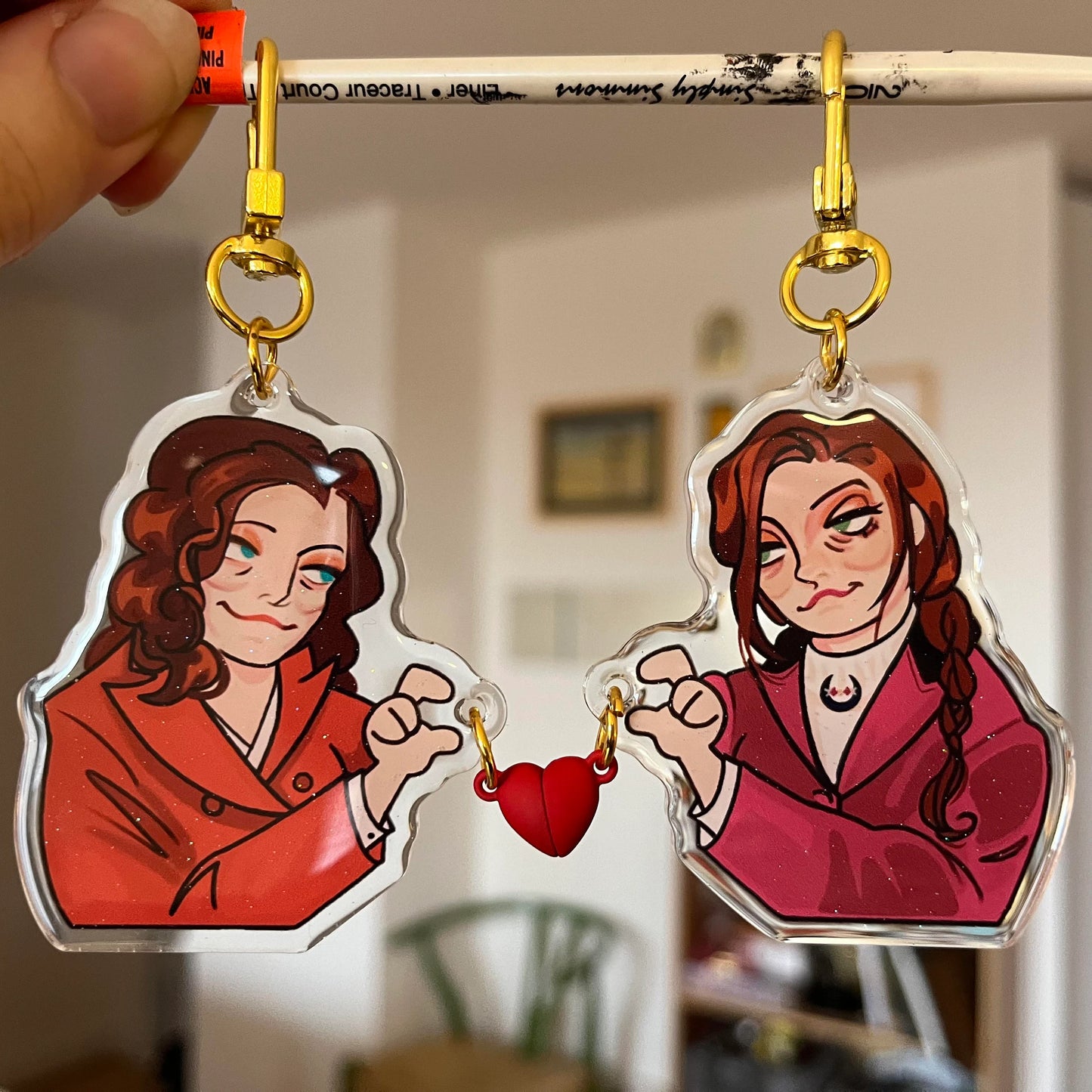 Margot + Alana magnet keychain set