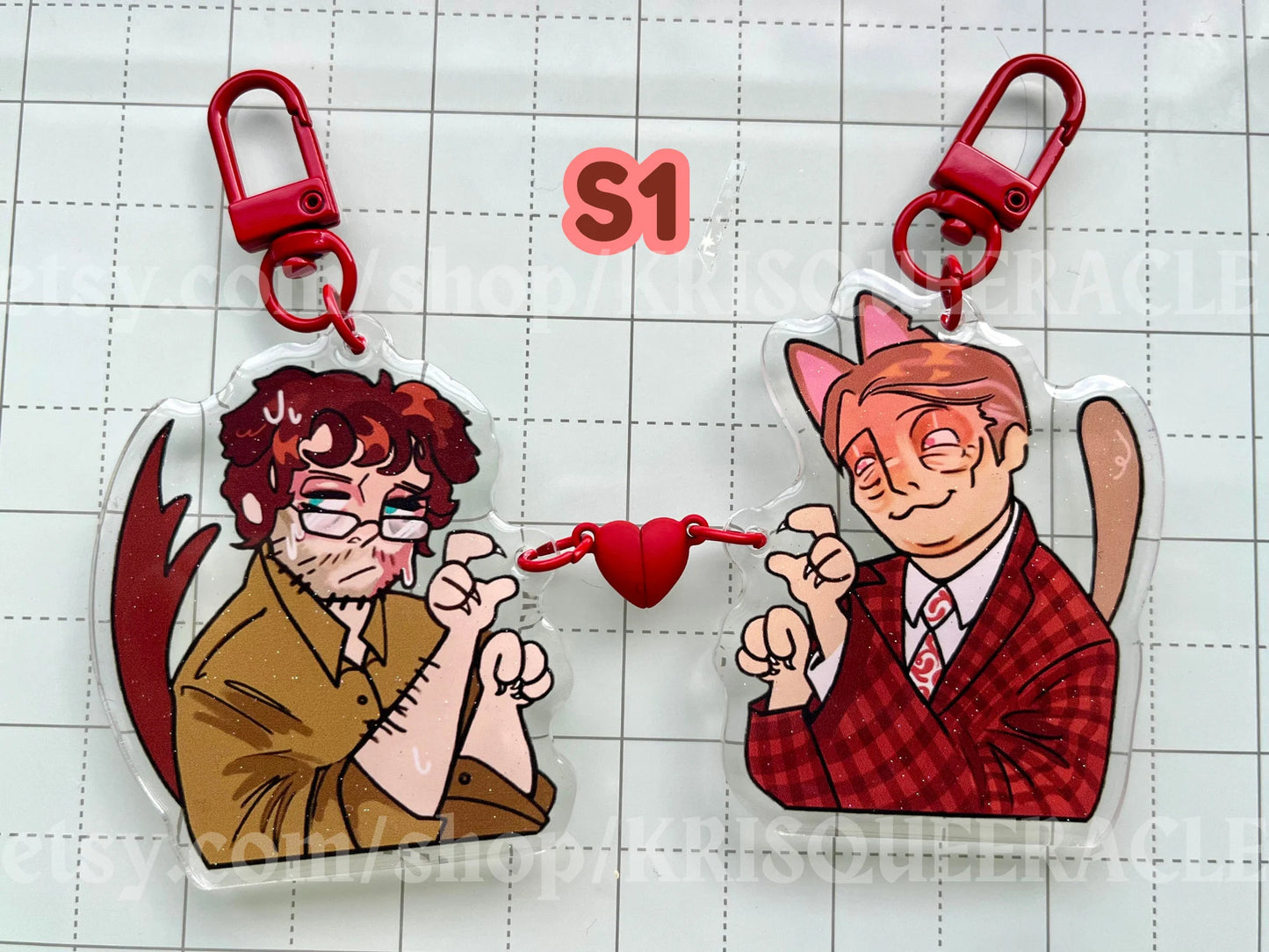 Hannibal heart magnet keychain sets