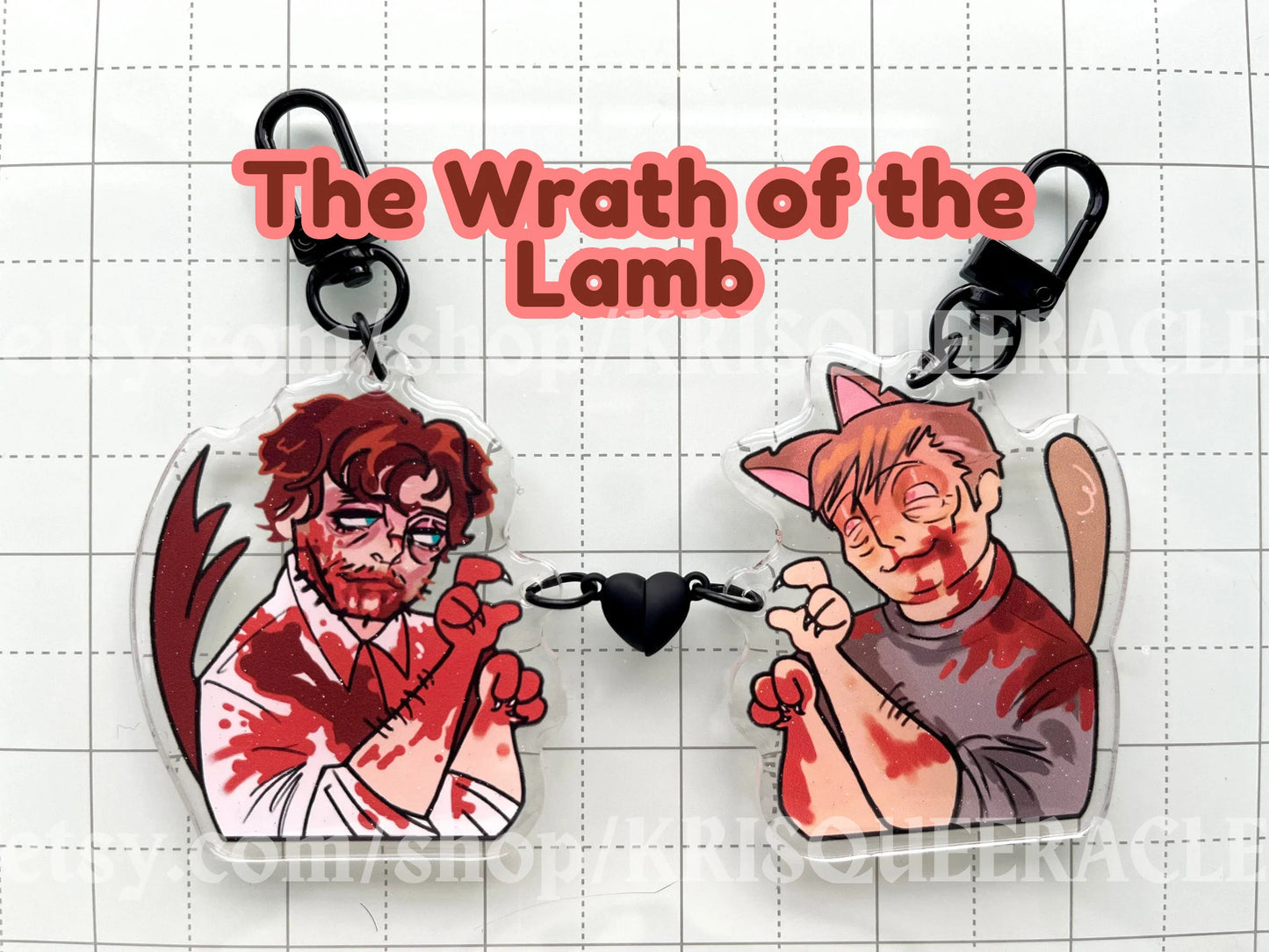 Hannibal heart magnet keychain sets