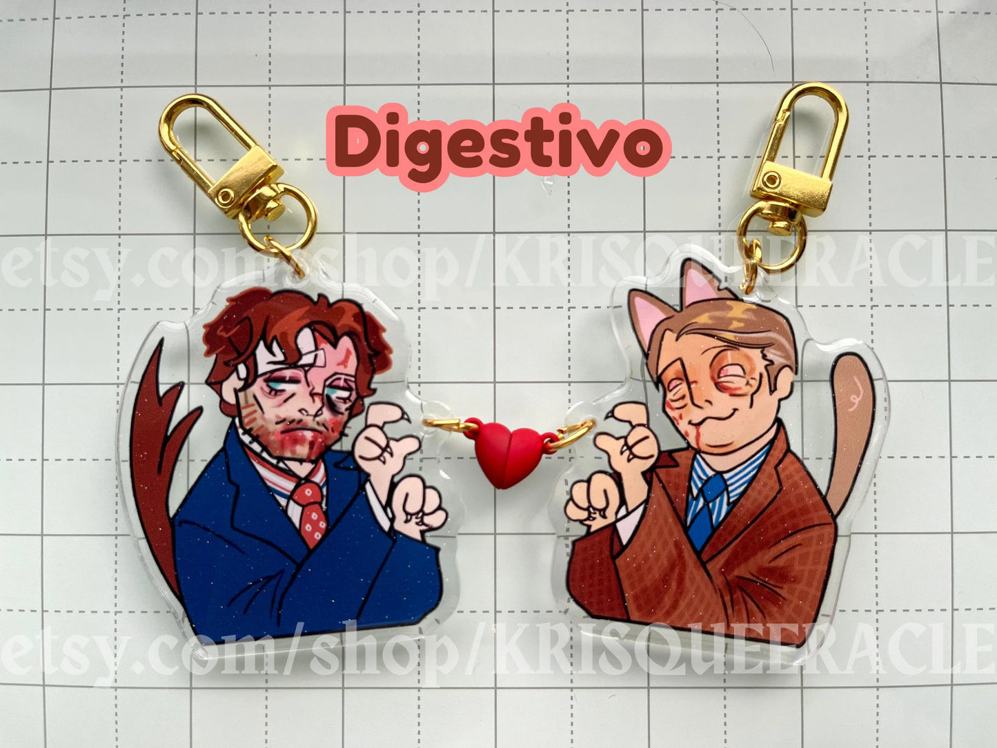 Hannibal heart magnet keychain sets