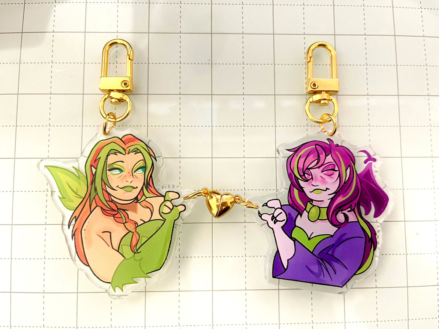 Neo Faeries magnetic clasp keychains