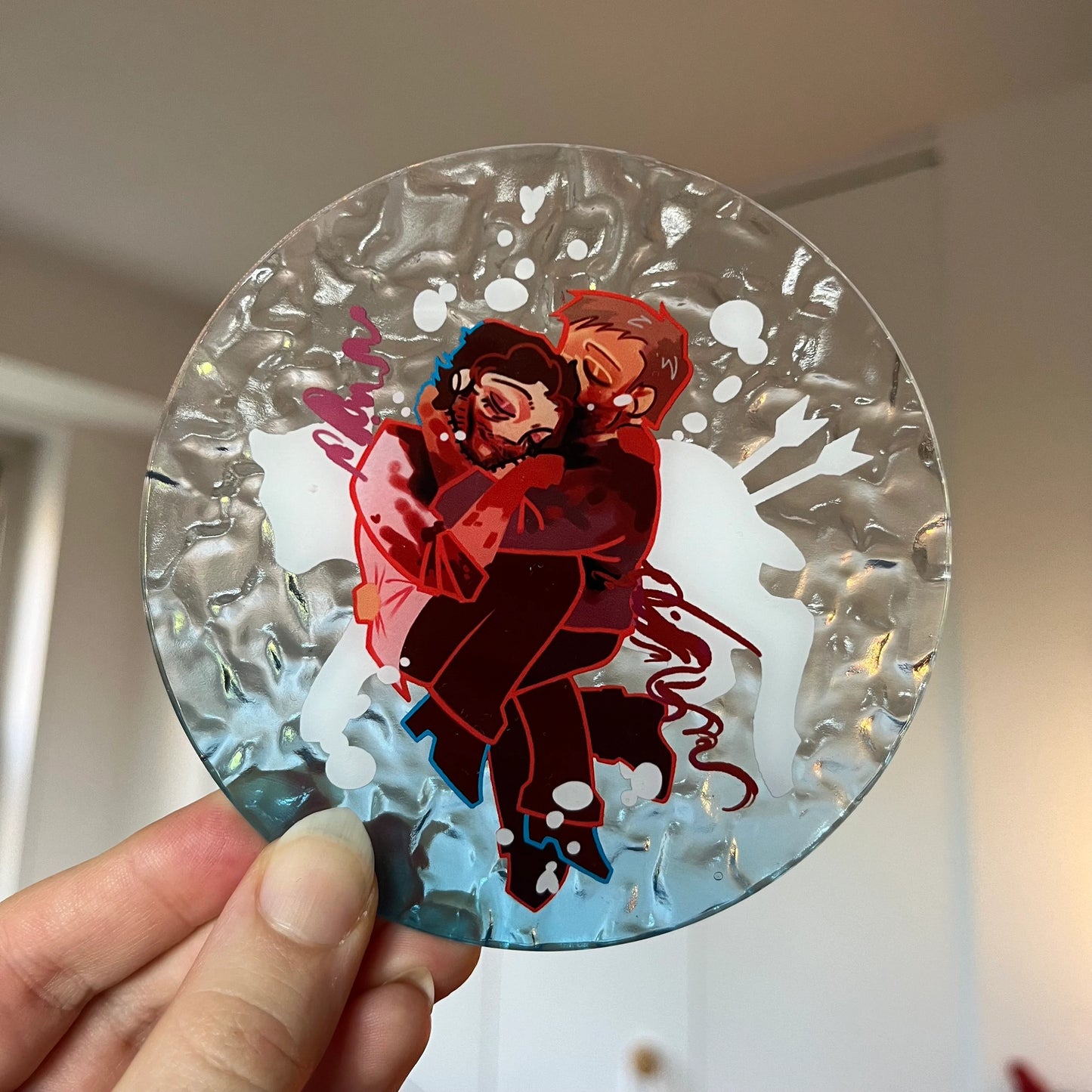 Hannibal ripple texture acrylic coaster / standee / medallion