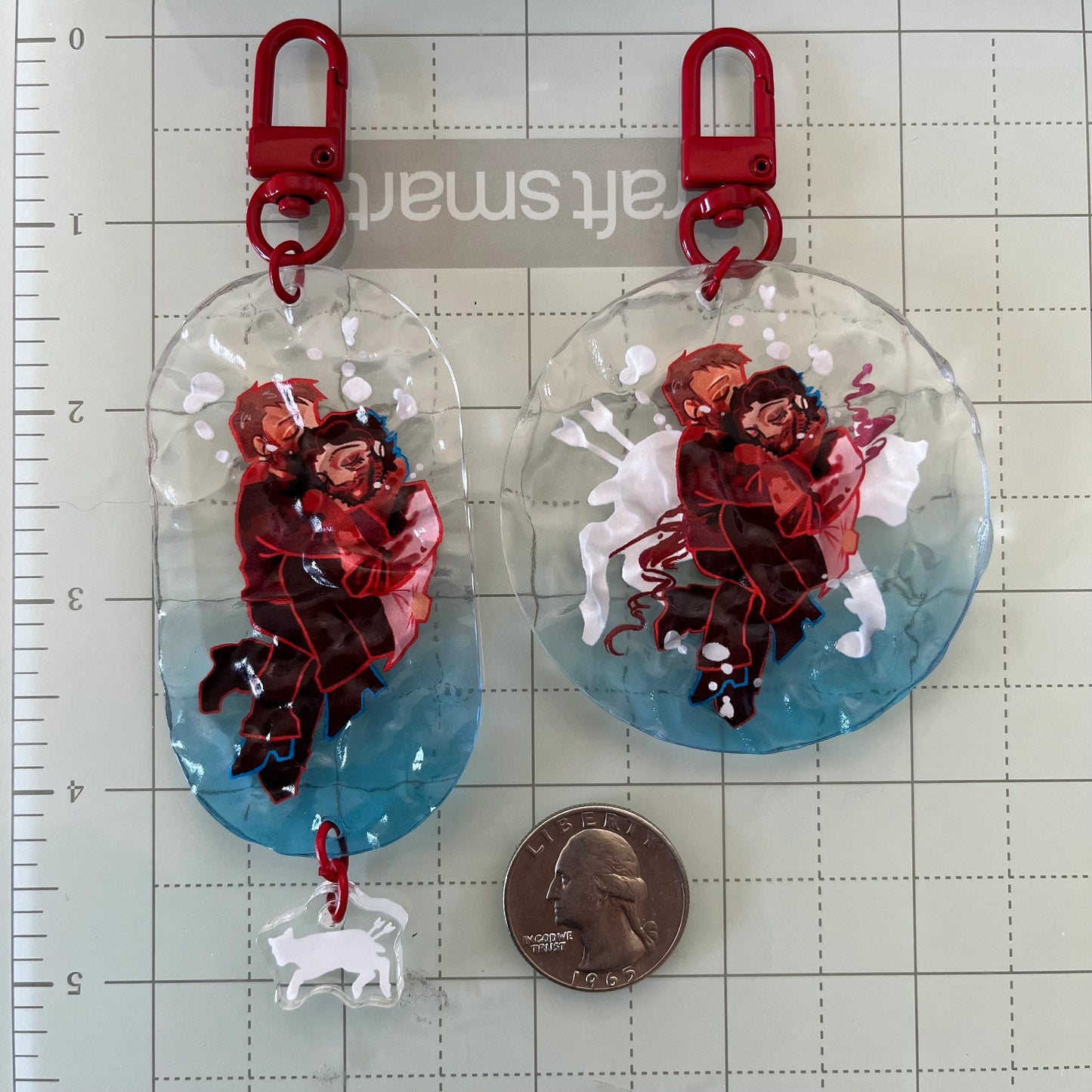 Hannibal ripple texture keychains