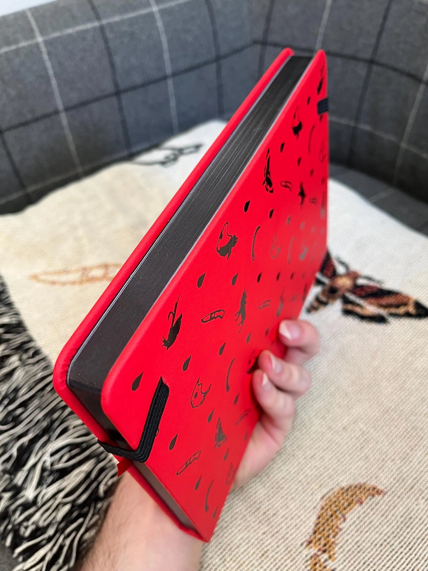 A5 hannibal red black foil edge journal sketchbook