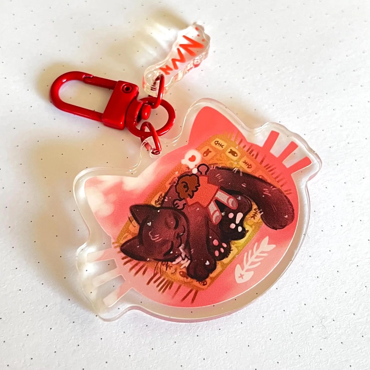 comfort kitty keychain double charm