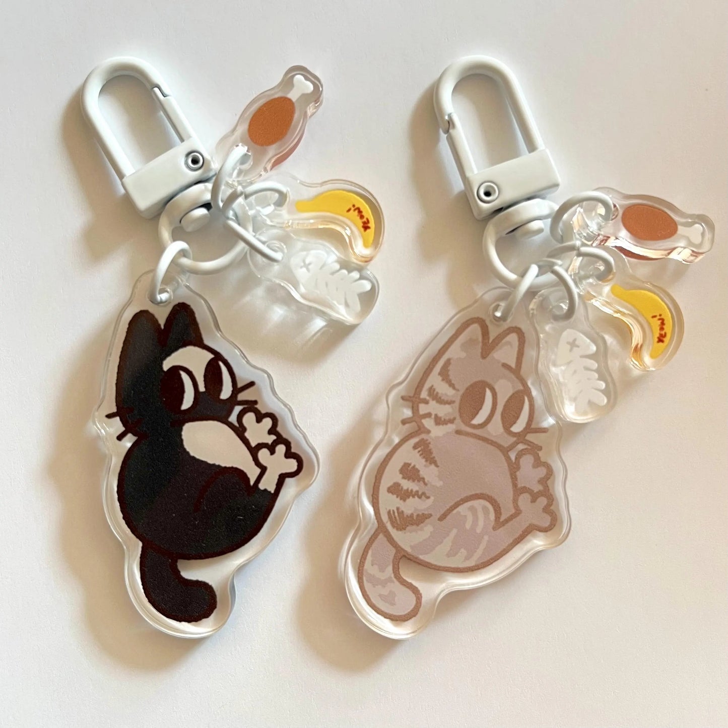 kitty chicken leg triple mini charms