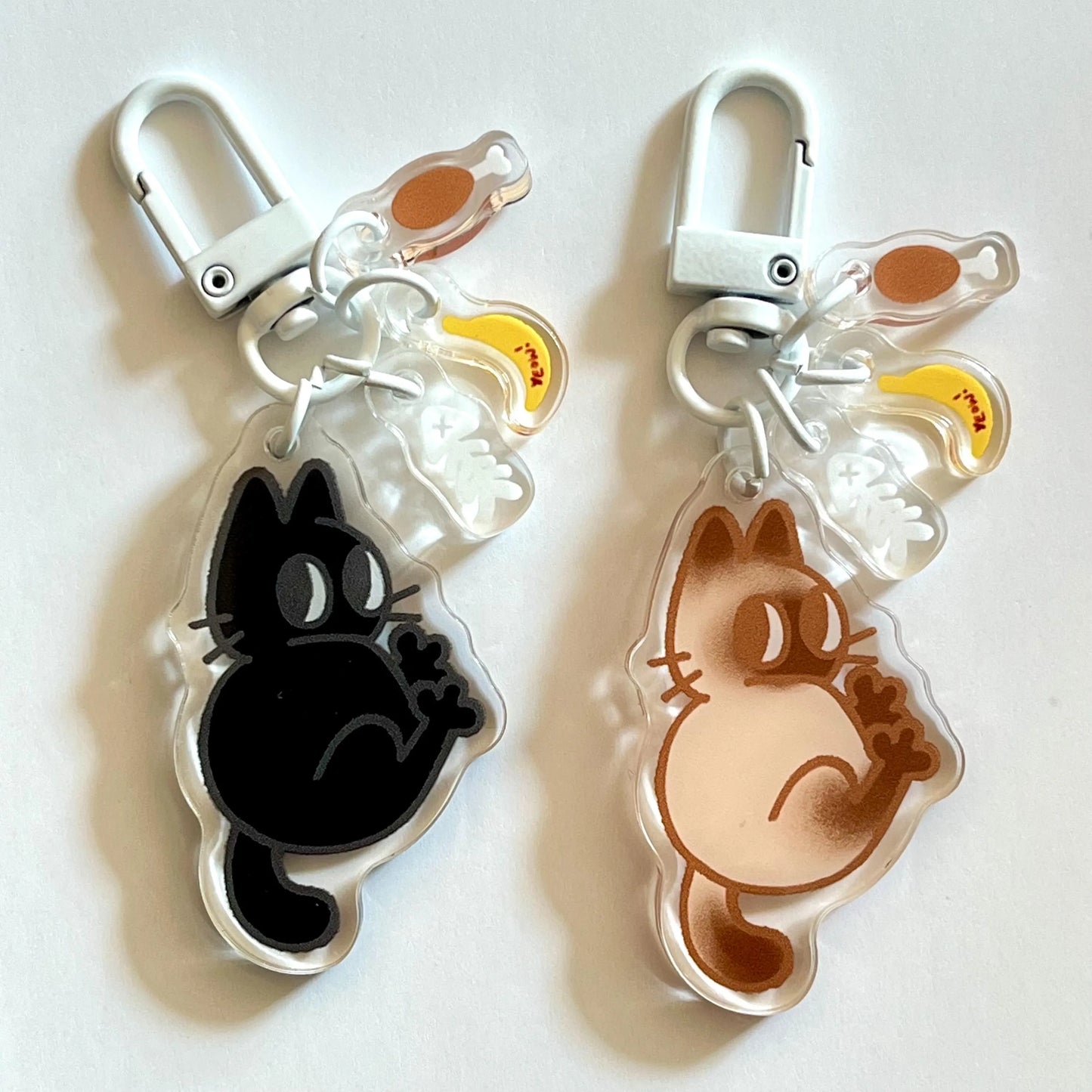 kitty chicken leg triple mini charms