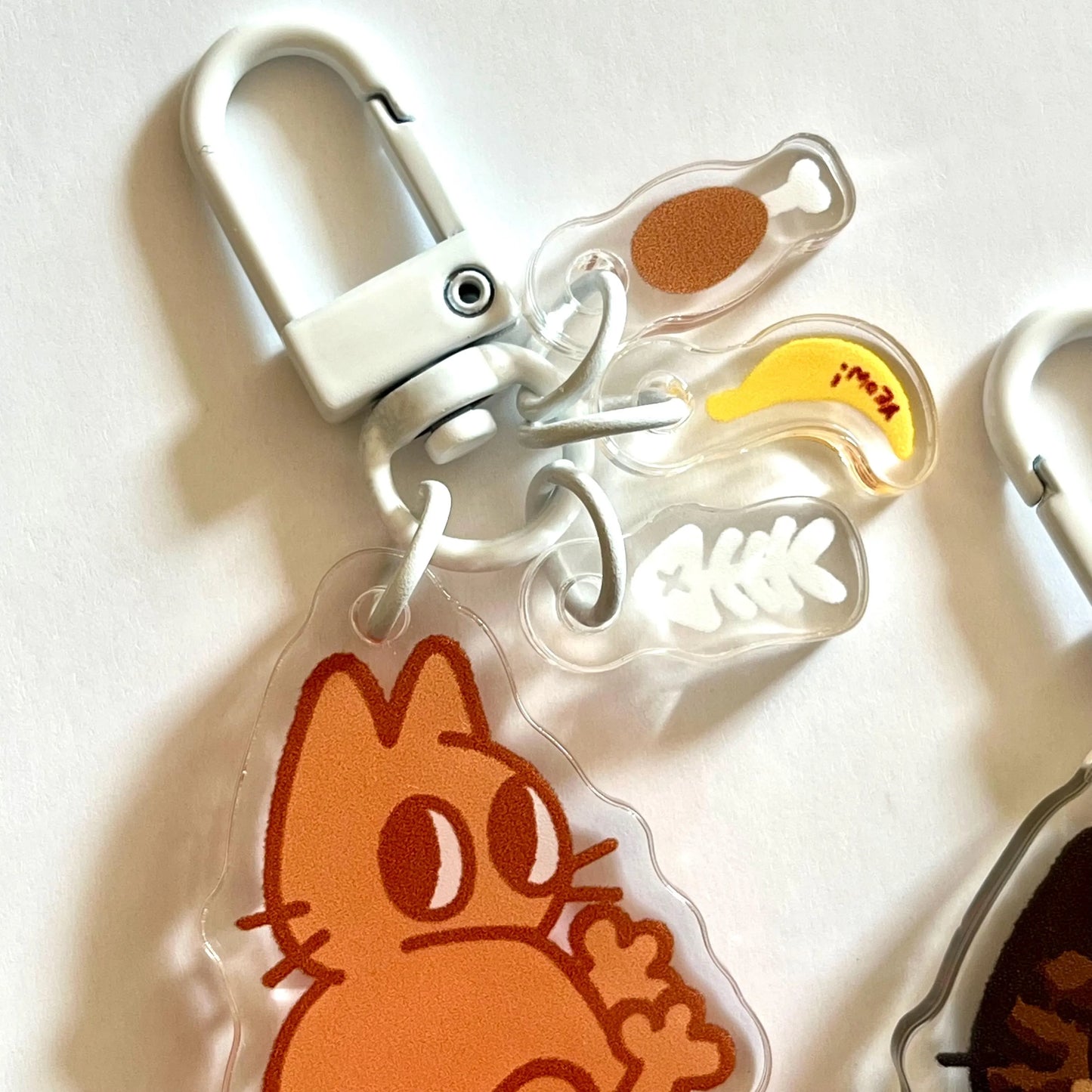 kitty chicken leg triple mini charms