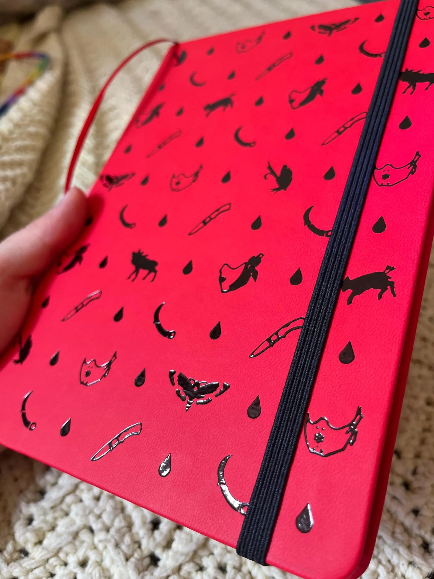 A5 hannibal red black foil edge journal sketchbook