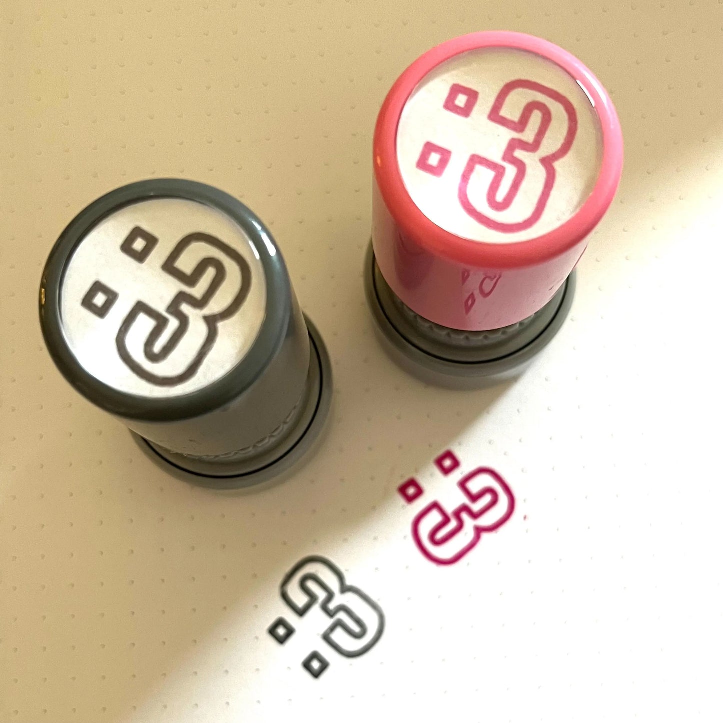 colon three :3 self-inking stamp