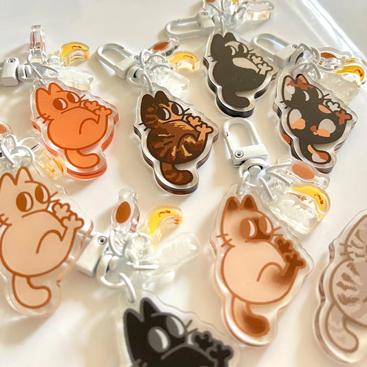 kitty chicken leg triple mini charms