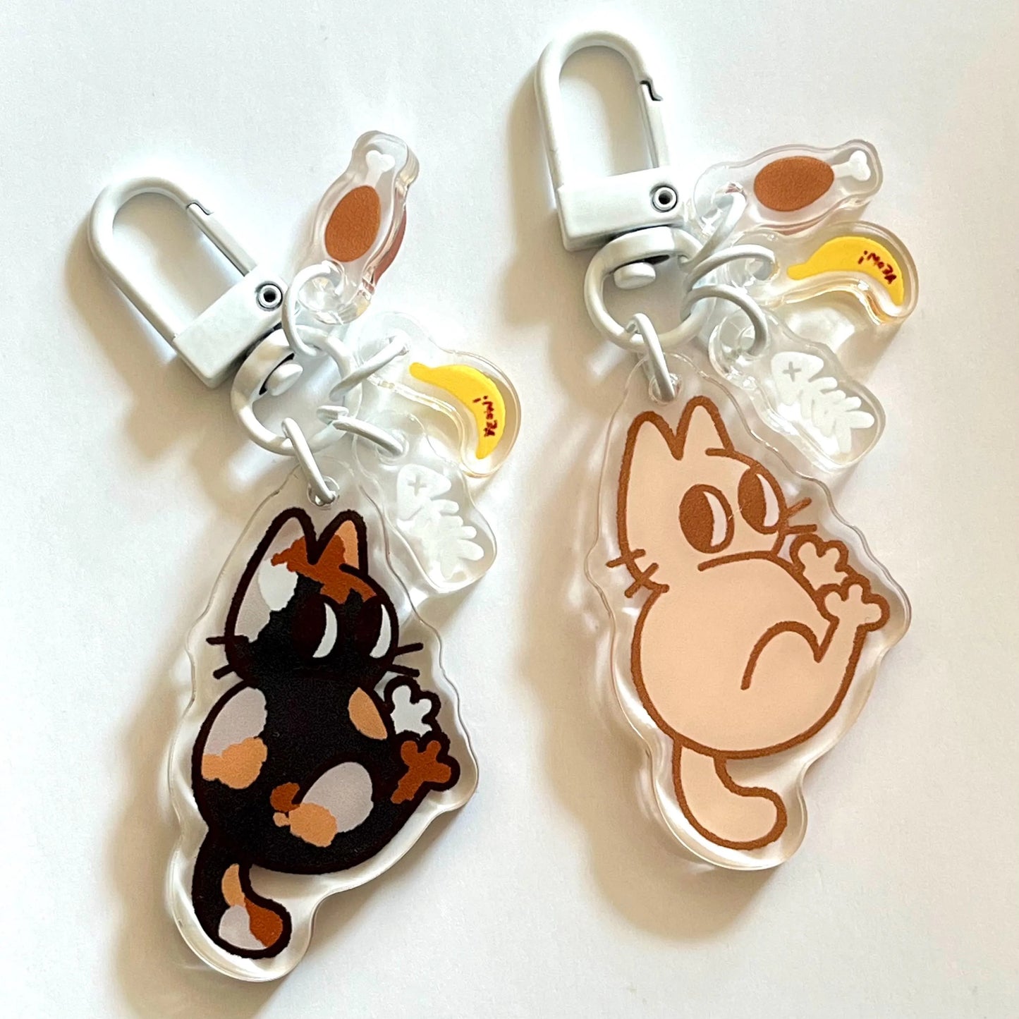 kitty chicken leg triple mini charms