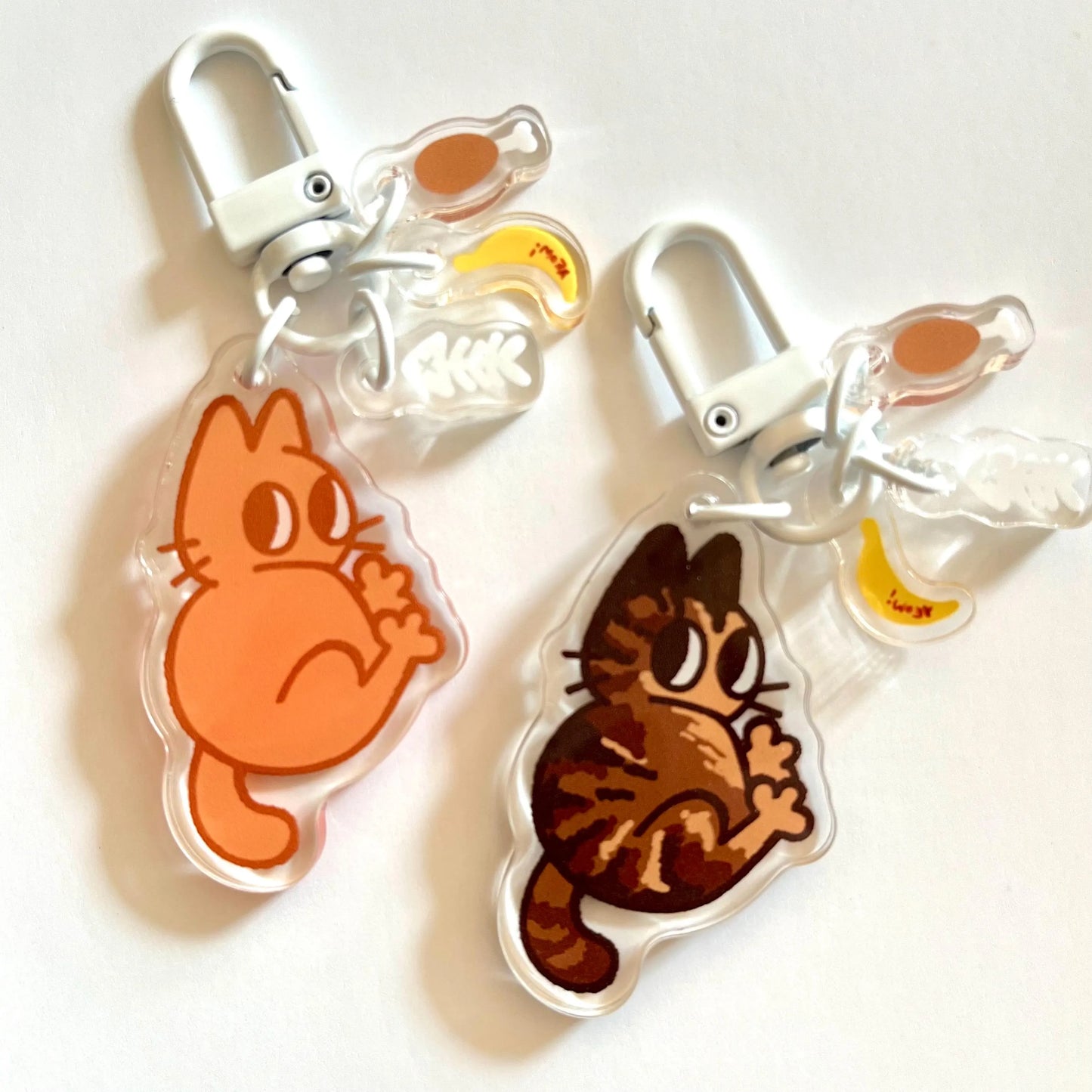 kitty chicken leg triple mini charms